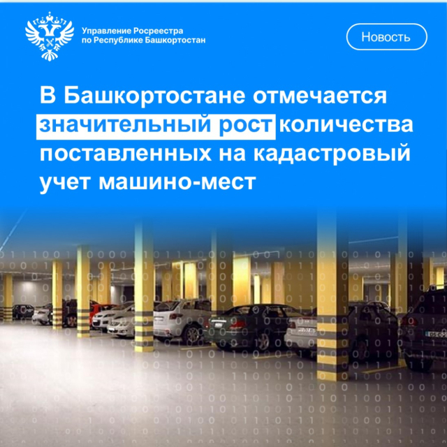 В Башкортостане отмечается значительный рост количества поставленных на кадастровый учет машино-мест